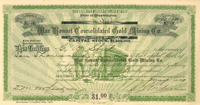 War Bonnet Consolidated Gold Mining Co. - Stock Certificate